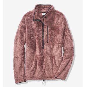 VS PINK SHERPA TEDDY HALF ZIP